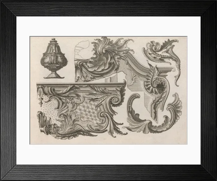 Framed Print : Suggestion for the Decoration of the Lower and Top Right of a Frame Combine Framed Print : Suggestion for the Decoration of the Lower and Top Right of a Frame Combine