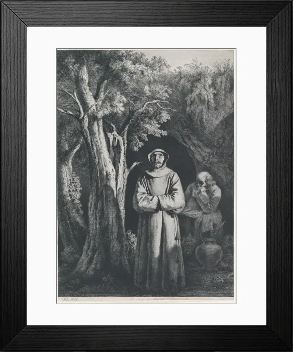 Framed Print : Monks in the Desert, 1797. Creator: Jean-Jacques de Boissieu Framed Print : Monks in the Desert, 1797. Creator: Jean-Jacques de Boissieu