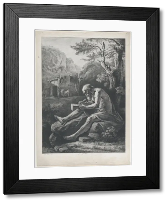 Framed Print : St. Jerome, 1797. Creator: Jean-Jacques de Boissieu Framed Print : St. Jerome, 1797. Creator: Jean-Jacques de Boissieu