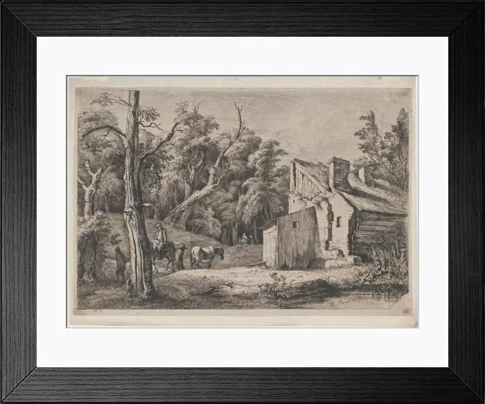 Framed Print : Entrance to the Forest of Brie with Cottage on the Right, 1772 Framed Print : Entrance to the Forest of Brie with Cottage on the Right, 1772