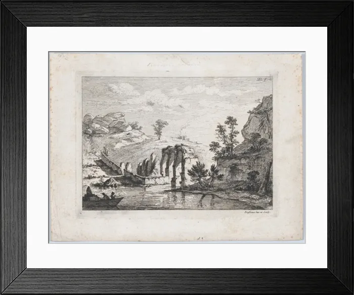 Framed Print : Ruins of an Aqueduct, 1763. Creator: Jean-Jacques de Boissieu Framed Print : Ruins of an Aqueduct, 1763. Creator: Jean-Jacques de Boissieu