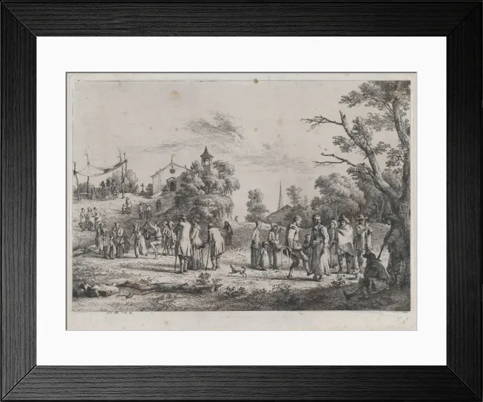 Framed Print : Village Festival, 1773. Creator: Jean-Jacques de Boissieu Framed Print : Village Festival, 1773. Creator: Jean-Jacques de Boissieu