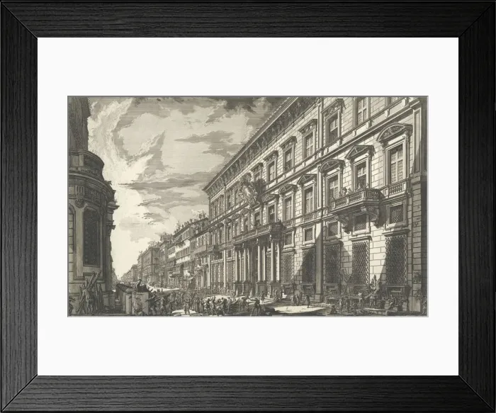 Framed Print : View along the Via del Corso of the Palazzo dell Accademia... ca. 1750-78 Framed Print : View along the Via del Corso of the Palazzo dell Accademia... ca. 1750-78
