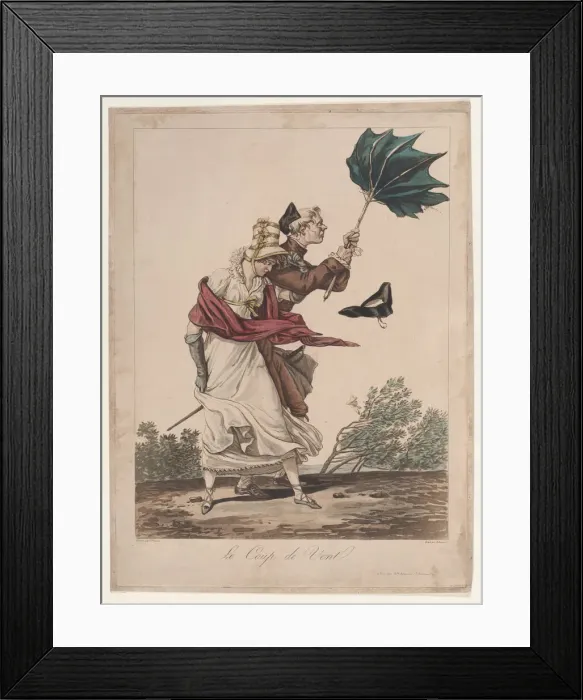 Framed Print : Le Coup de Vent, 1775-1832. Creator: Philibert Louis Debucourt Framed Print : Le Coup de Vent, 1775-1832. Creator: Philibert Louis Debucourt