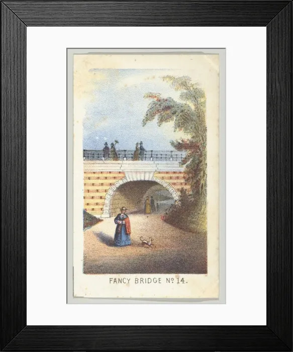 Framed Print : Fancy Bridge No. 14, from the series, Views in Central Park, New York, Part 3, 1864 Framed Print : Fancy Bridge No. 14, from the series, Views in Central Park, New York, Part 3, 1864