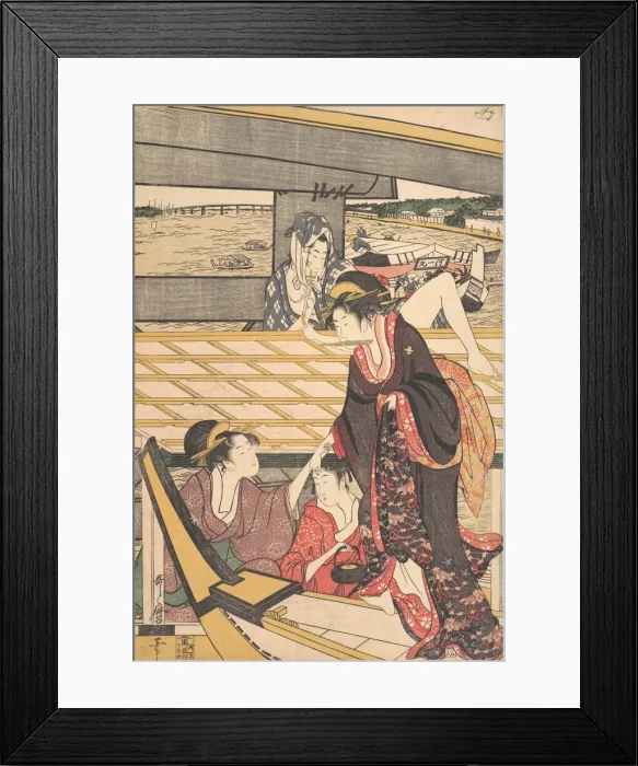 Framed Print : Pleasure Parties in Boats on the Sumida River under the Ryogoku Bridge, ca. 1796 Framed Print : Pleasure Parties in Boats on the Sumida River under the Ryogoku Bridge, ca. 1796