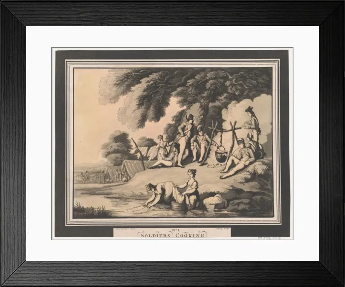 Framed Print : Soldiers Cooking, April 1, 1798. Creator: Heinrich Schutz Framed Print : Soldiers Cooking, April 1, 1798. Creator: Heinrich Schutz