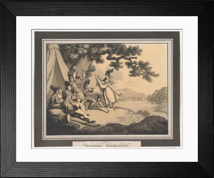 Framed Print : Soldiers Recreating, April 1, 1798. Creator: Heinrich Schutz Framed Print : Soldiers Recreating, April 1, 1798. Creator: Heinrich Schutz