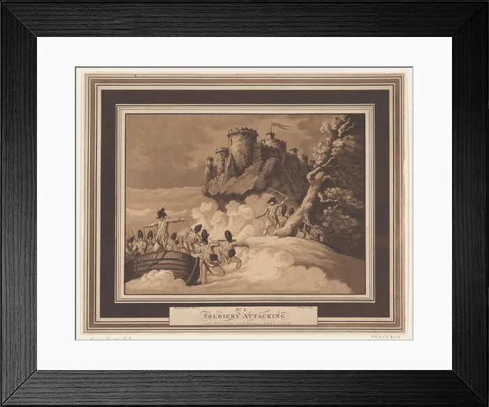 Framed Print : Soldiers Attacking, April 1, 1798. Creator: Heinrich Schutz Framed Print : Soldiers Attacking, April 1, 1798. Creator: Heinrich Schutz