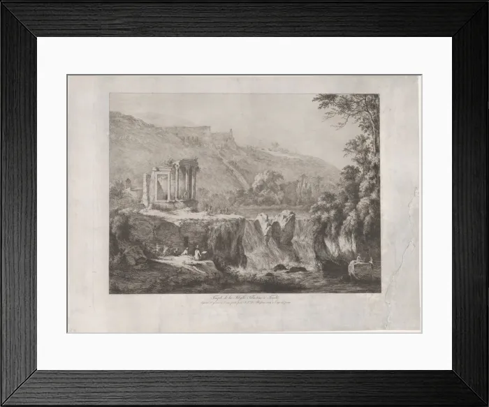 Framed Print : View of the Temple of the Tiburtine Sibyl, 1809. Creator: Jean-Jacques de Boissieu