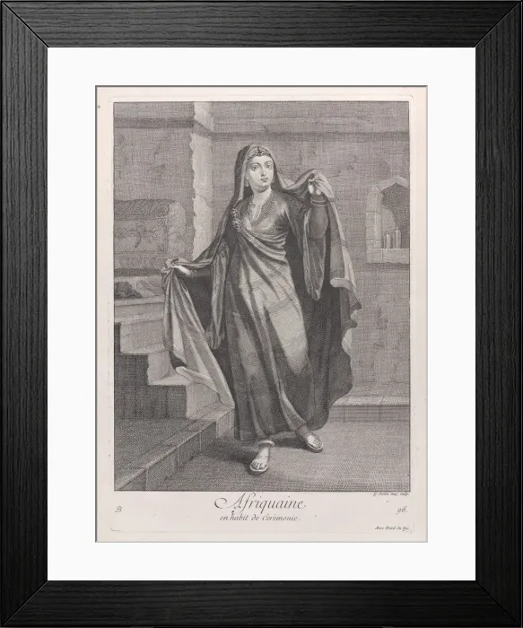 Framed Print : Afriquaine, en habit de Ceremonie, 1714-15 Creator: Unknown Framed Print : Afriquaine, en habit de Ceremonie, 1714-15 Creator: Unknown
