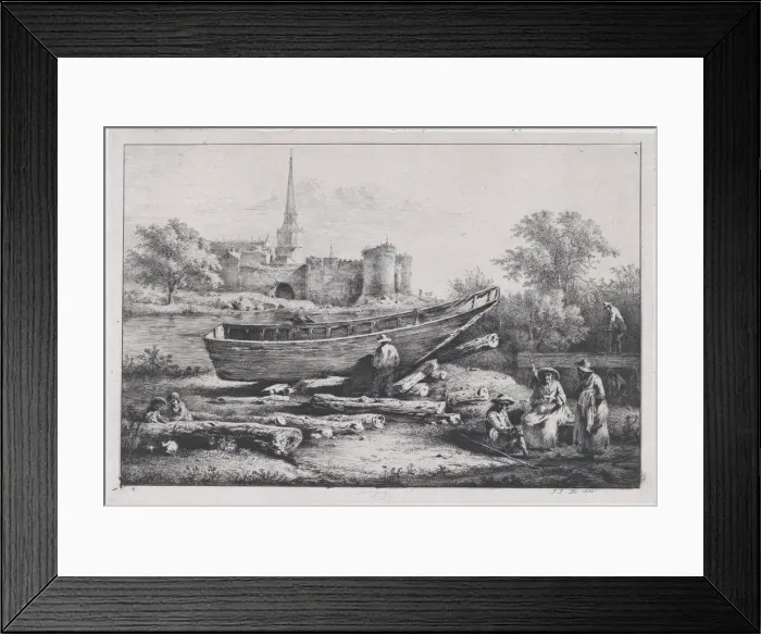 Framed Print : The Construction Site, in Savigny, 1803. Creator: Jean-Jacques de Boissieu Framed Print : The Construction Site, in Savigny, 1803. Creator: Jean-Jacques de Boissieu