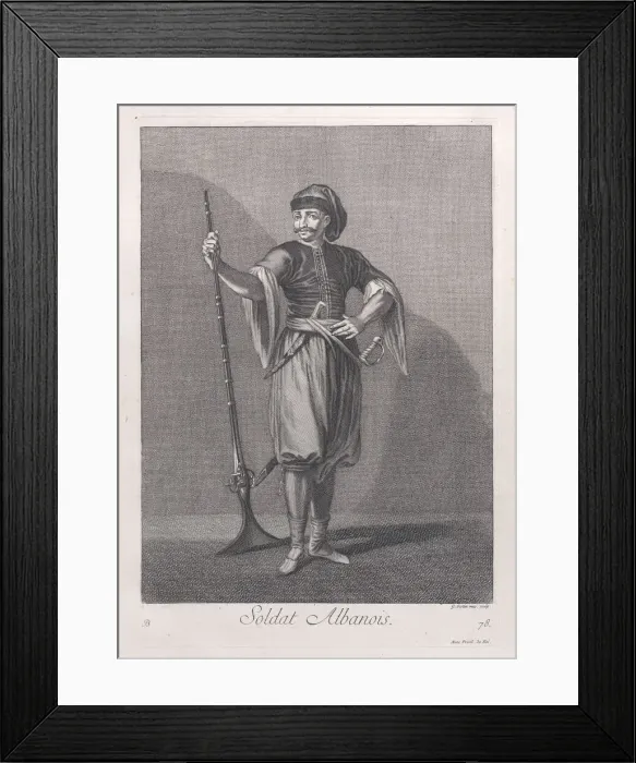 Framed Print : Soldat Albanois, 1714-15. Creator: Unknown Framed Print : Soldat Albanois, 1714-15. Creator: Unknown