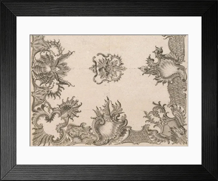 Framed Print : Two Designs for Ceiling Decorations, Plate 2 from Unterschiedliche neu inv