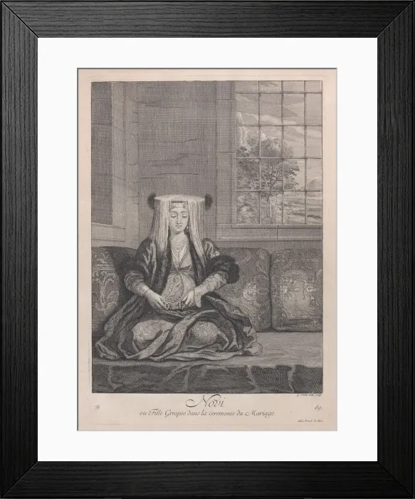Framed Print : Novi, ou Fille Grecque dans la ceremonie du Mariage, 1714-15. Creator: Unknown Framed Print : Novi, ou Fille Grecque dans la ceremonie du Mariage, 1714-15. Creator: Unknown