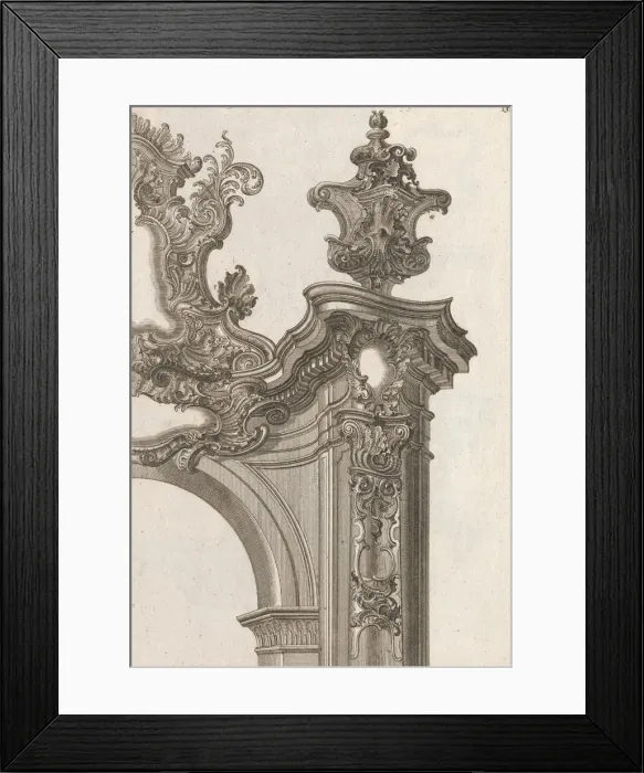 Framed Print : Suggestion for the Decoration of Top Right Side of Portal, Plate 4 from Al Framed Print : Suggestion for the Decoration of Top Right Side of Portal, Plate 4 from Al