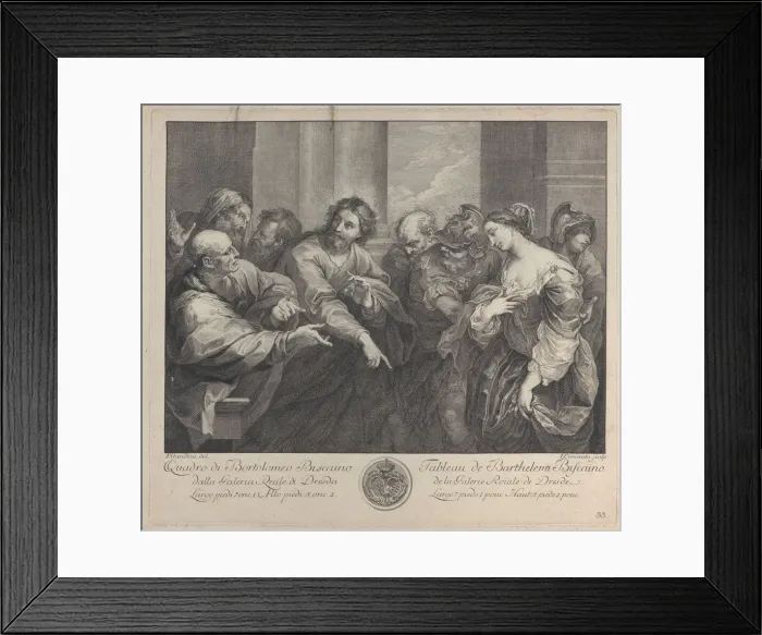 Framed Print : Christ and the woman taken in adultery, 1750-57. Creator: Giuseppe Camerata Framed Print : Christ and the woman taken in adultery, 1750-57. Creator: Giuseppe Camerata