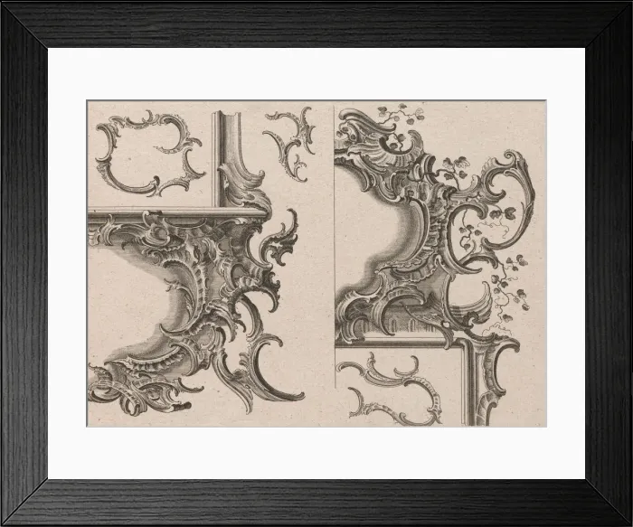 Framed Print : Suggestion for the Decoration of Lower Right and Top Right of a Framel, Pla Framed Print : Suggestion for the Decoration of Lower Right and Top Right of a Framel, Pla