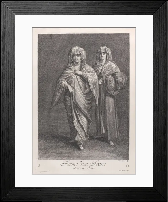 Framed Print : Femme d un Franc, allant au Bain, 1714-15. Creator: Unknown Framed Print : Femme d un Franc, allant au Bain, 1714-15. Creator: Unknown