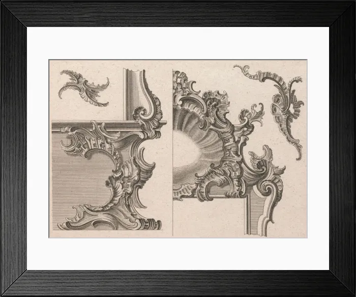 Framed Print : Suggestion for the Decoration of Lower Right and Top Right of a Framel, Pla Framed Print : Suggestion for the Decoration of Lower Right and Top Right of a Framel, Pla