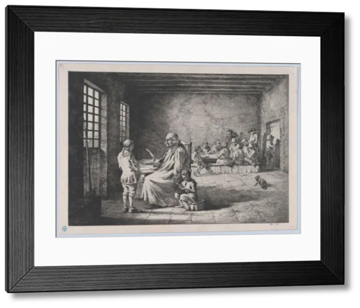 Framed Print : The School Master, 1780. Creator: Jean-Jacques de Boissieu Framed Print : The School Master, 1780. Creator: Jean-Jacques de Boissieu