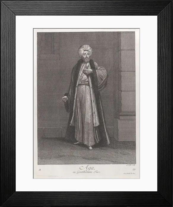 Framed Print : Aga, ou Gentilhomme Turc, 1714-15. Creator: Unknown Framed Print : Aga, ou Gentilhomme Turc, 1714-15. Creator: Unknown