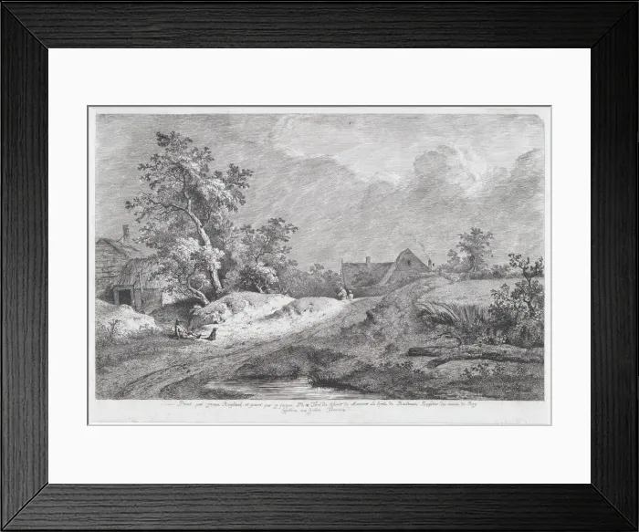 Framed Print : Wheat Field, 1772. Creator: Jean-Jacques de Boissieu Framed Print : Wheat Field, 1772. Creator: Jean-Jacques de Boissieu
