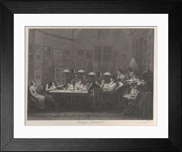 Framed Print : Rosaspinas drawing academy, 1811. Creator: Giulio Tomba Framed Print : Rosaspinas drawing academy, 1811. Creator: Giulio Tomba