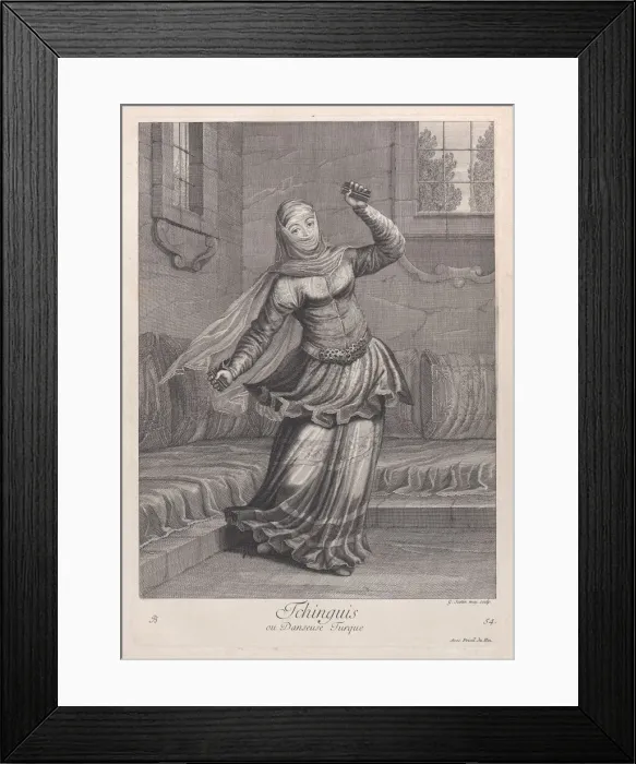 Framed Print : Tchinguis, ou Danseuse Turque, 1714-15. Creator: Unknown Framed Print : Tchinguis, ou Danseuse Turque, 1714-15. Creator: Unknown