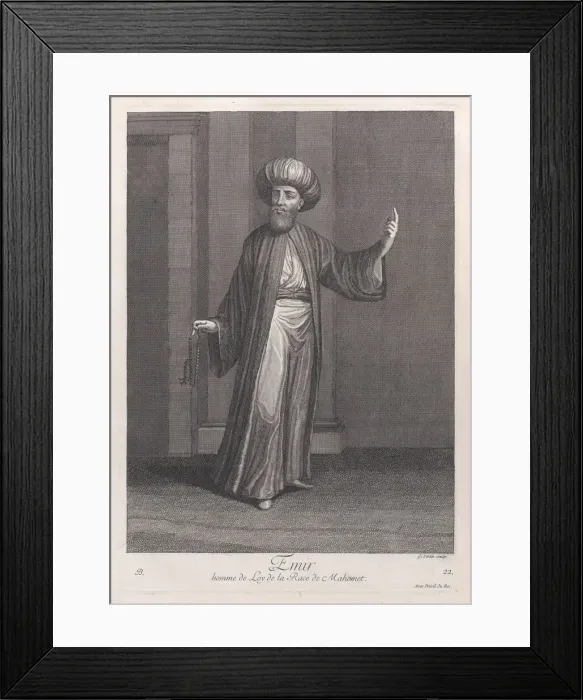 Framed Print : Emir, homme de Loy de la Race de Mahomet, 1714-15. Creator: Unknown Framed Print : Emir, homme de Loy de la Race de Mahomet, 1714-15. Creator: Unknown