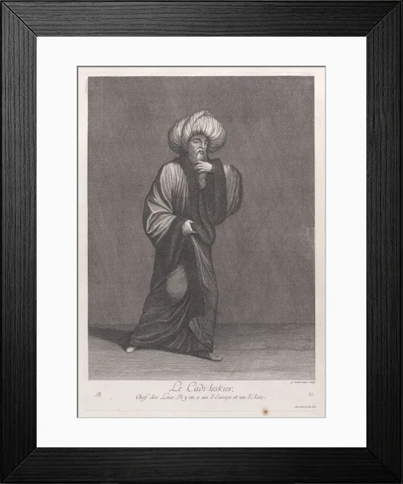 Framed Print : Le Cadi-leskier, Chef des Loix. Il y en a un d Europe et un d Asie, 1714-15 Framed Print : Le Cadi-leskier, Chef des Loix. Il y en a un d Europe et un d Asie, 1714-15