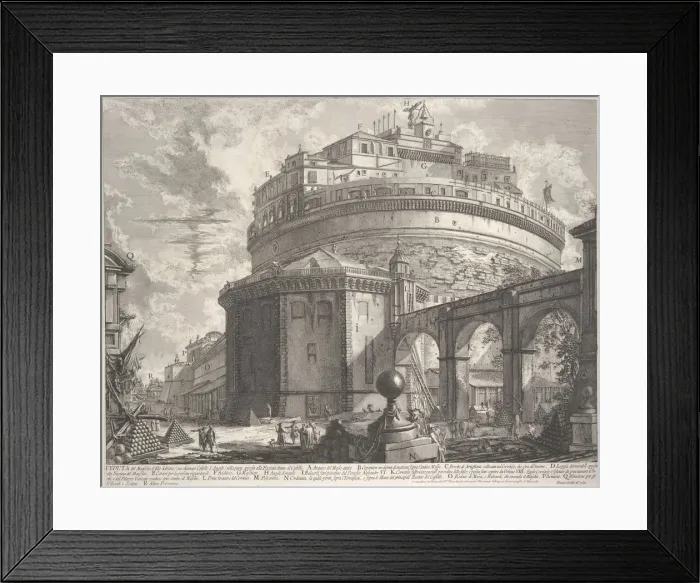 Framed Print : View of the Mausoleum of the Emperor Hadrian (now called Castel S. Angelo)... ca. 1756 Framed Print : View of the Mausoleum of the Emperor Hadrian (now called Castel S. Angelo)... ca. 1756