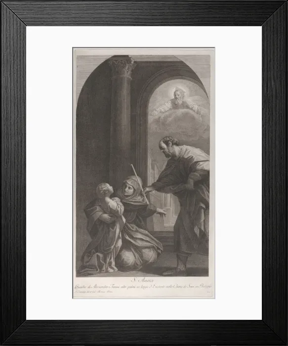 Framed Print : Saint Anne kneeling holding the Virgin... 1760-1800. Creator: Giuliano Traballesi Framed Print : Saint Anne kneeling holding the Virgin... 1760-1800. Creator: Giuliano Traballesi