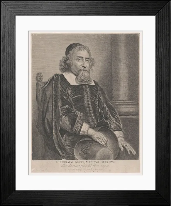 Framed Print : Portrait of Ephraim Bonus, physician, 17th century. Creator: Jan Lievens Framed Print : Portrait of Ephraim Bonus, physician, 17th century. Creator: Jan Lievens