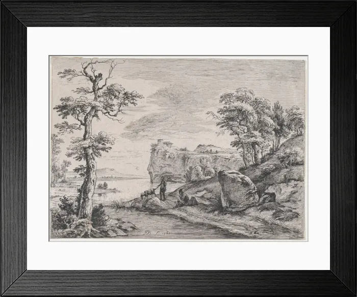 Framed Print : Goatherd, 1763. Creator: Jean-Jacques de Boissieu Framed Print : Goatherd, 1763. Creator: Jean-Jacques de Boissieu
