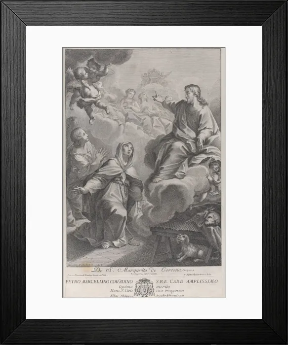 Framed Print : Saint Margarita of Cortona, kneeling before Christ, after Pietro Andrea Pucciardi... ca Framed Print : Saint Margarita of Cortona, kneeling before Christ, after Pietro Andrea Pucciardi... ca