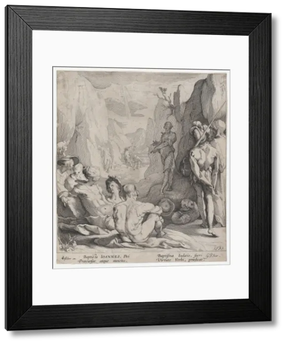 Framed Print : St. John the Baptist Preaching, 1593. Creator: Gerrit Pietersz Sweelink Framed Print : St. John the Baptist Preaching, 1593. Creator: Gerrit Pietersz Sweelink