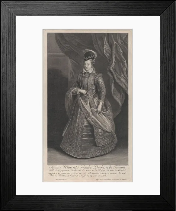 Framed Print : Portrait of Joanna of Austria, Grand Duchess of Tuscany, ca. 1707 Framed Print : Portrait of Joanna of Austria, Grand Duchess of Tuscany, ca. 1707