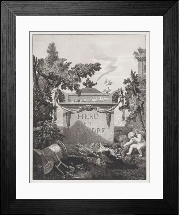 Framed Print : Frontispiece to Hero and Leander, 1801. Creator: Philibert Louis Debucourt Framed Print : Frontispiece to Hero and Leander, 1801. Creator: Philibert Louis Debucourt