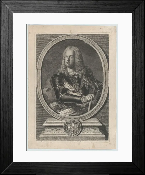 Framed Print : Portrait of Francois I, ca. 1745. Creator: Gilles Jacques Petit Framed Print : Portrait of Francois I, ca. 1745. Creator: Gilles Jacques Petit