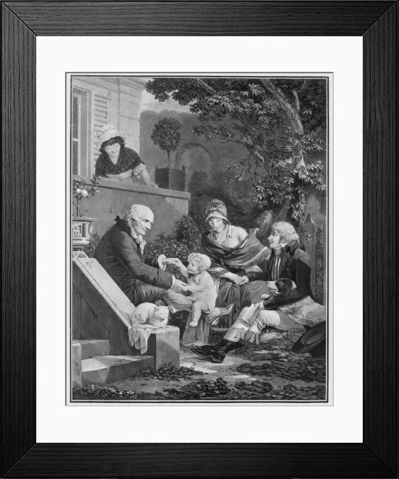 Framed Print : The Pleasures of Fatherhood. n. d. Creator: Philibert Louis Debucourt Framed Print : The Pleasures of Fatherhood. n. d. Creator: Philibert Louis Debucourt