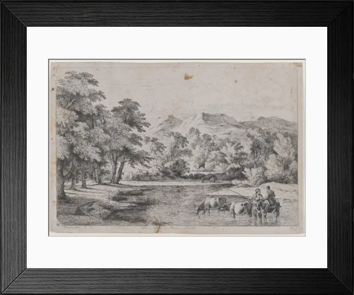 Framed Print : Landscape after Fouquieres, 1772. Creator: Jean-Jacques de Boissieu Framed Print : Landscape after Fouquieres, 1772. Creator: Jean-Jacques de Boissieu