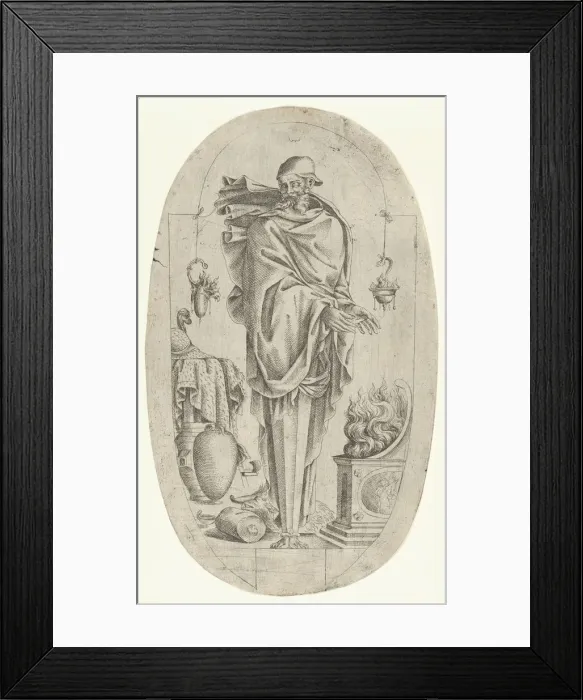 Framed Print : Term in the Form of an Old Man Warming His Hands, 1535-55. Creator: Jean Mignon Framed Print : Term in the Form of an Old Man Warming His Hands, 1535-55. Creator: Jean Mignon