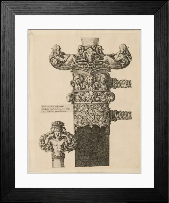 Framed Print : Print of Designs for a Pommel, Quillons, and Locket, 1645. Creator: Wenceslaus Hollar Framed Print : Print of Designs for a Pommel, Quillons, and Locket, 1645. Creator: Wenceslaus Hollar