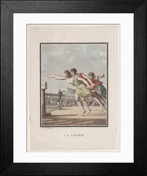 Framed Print : La Course, from Hero and Leander, 1801. Creator: Philibert Louis Debucourt Framed Print : La Course, from Hero and Leander, 1801. Creator: Philibert Louis Debucourt