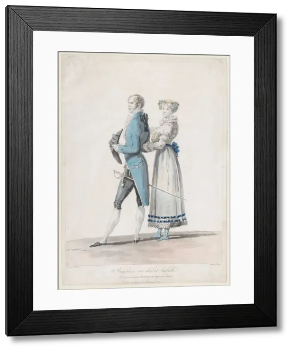 Framed Print : Anglais en Habit Habille;from Collections de Costumes dessines, 1814-24 Framed Print : Anglais en Habit Habille;from Collections de Costumes dessines, 1814-24