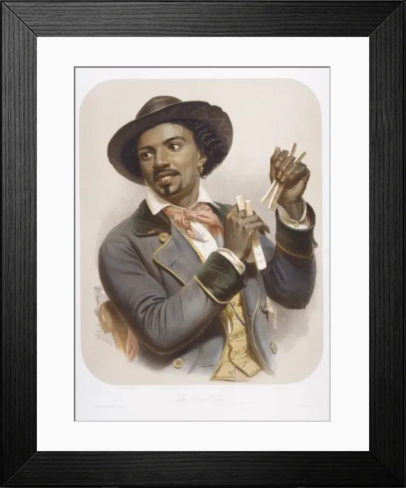 Framed Print : The Bone Player, 1857. Creator: Jean-Baptiste Adolphe Lafosse Framed Print : The Bone Player, 1857. Creator: Jean-Baptiste Adolphe Lafosse