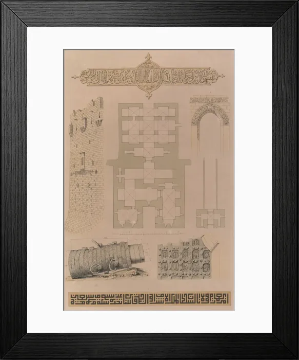 Framed Print : 59. Plan et details, Chateau d Alep, 1843. Creator Framed Print : 59. Plan et details, Chateau d Alep, 1843. Creator