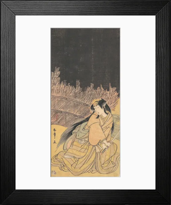 Framed Print : The Third Segawa Kikunojo as a Woman in a Crouching Position, 1778. Creator: Shunsho Framed Print : The Third Segawa Kikunojo as a Woman in a Crouching Position, 1778. Creator: Shunsho