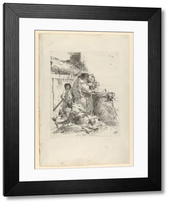 Framed Print : Three magicians burning a snake, from the Scherzi, ca. 1743-50 Framed Print : Three magicians burning a snake, from the Scherzi, ca. 1743-50